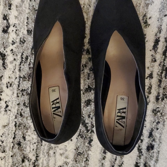 Zara black micro suede heel - Picture 3 of 8